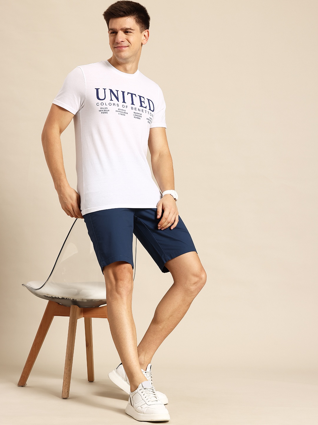 

United Colors of Benetton Men Typography Printed T-shirt, White