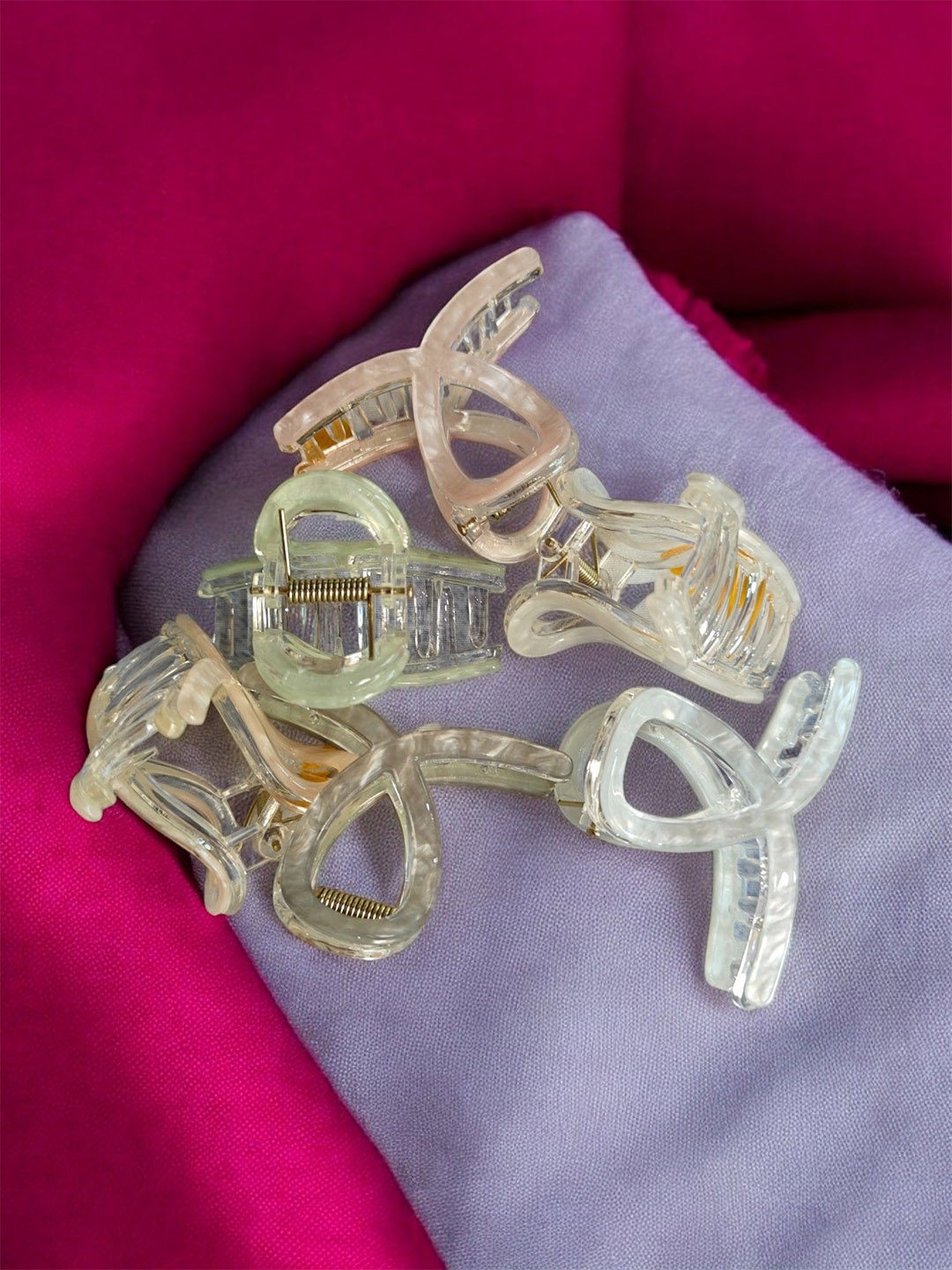 

CHRONEX Women Set of 5 Claw Clip, Green
