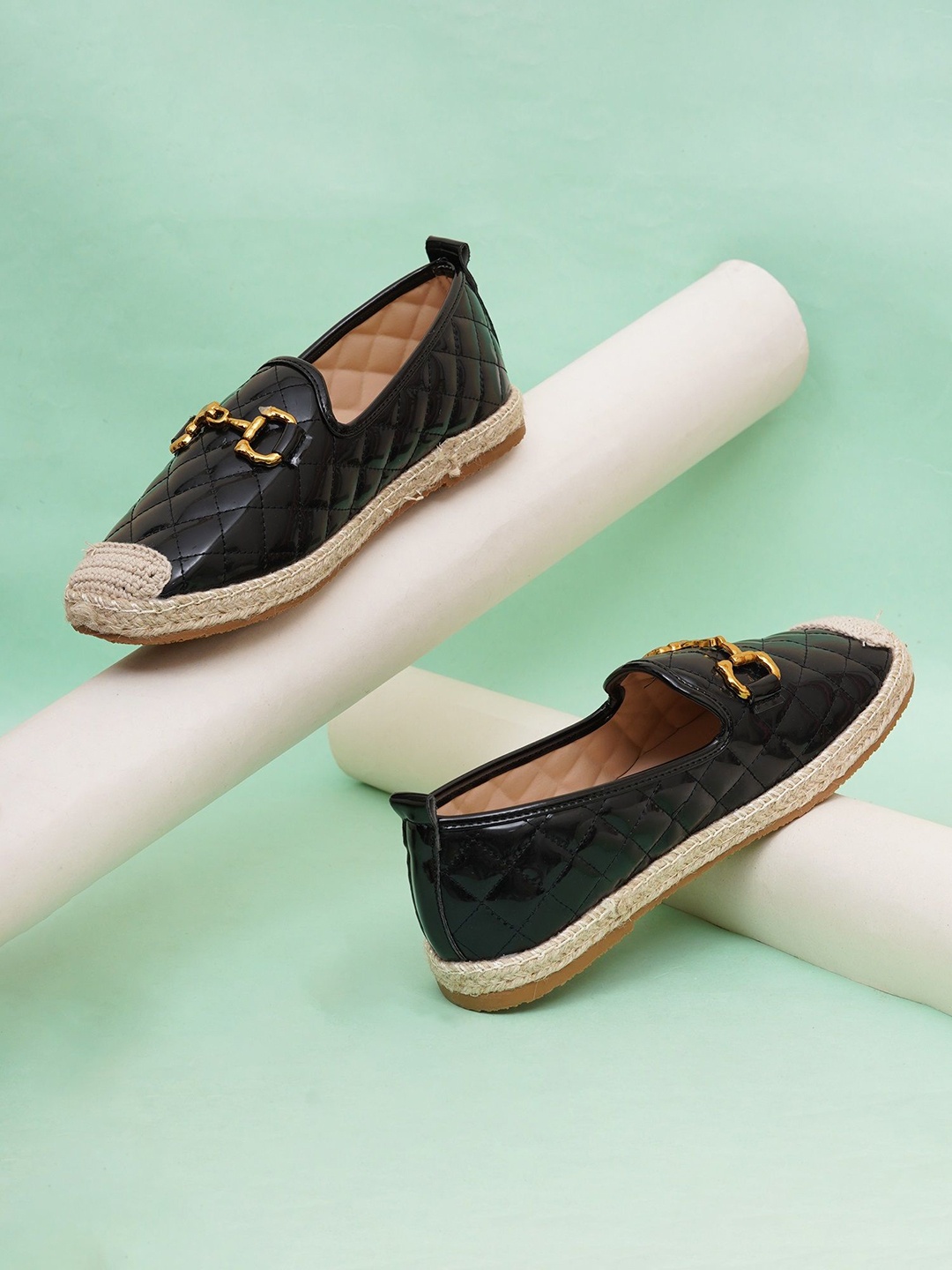 

THE WHITE POLE Women Slip-On Loafers, Black