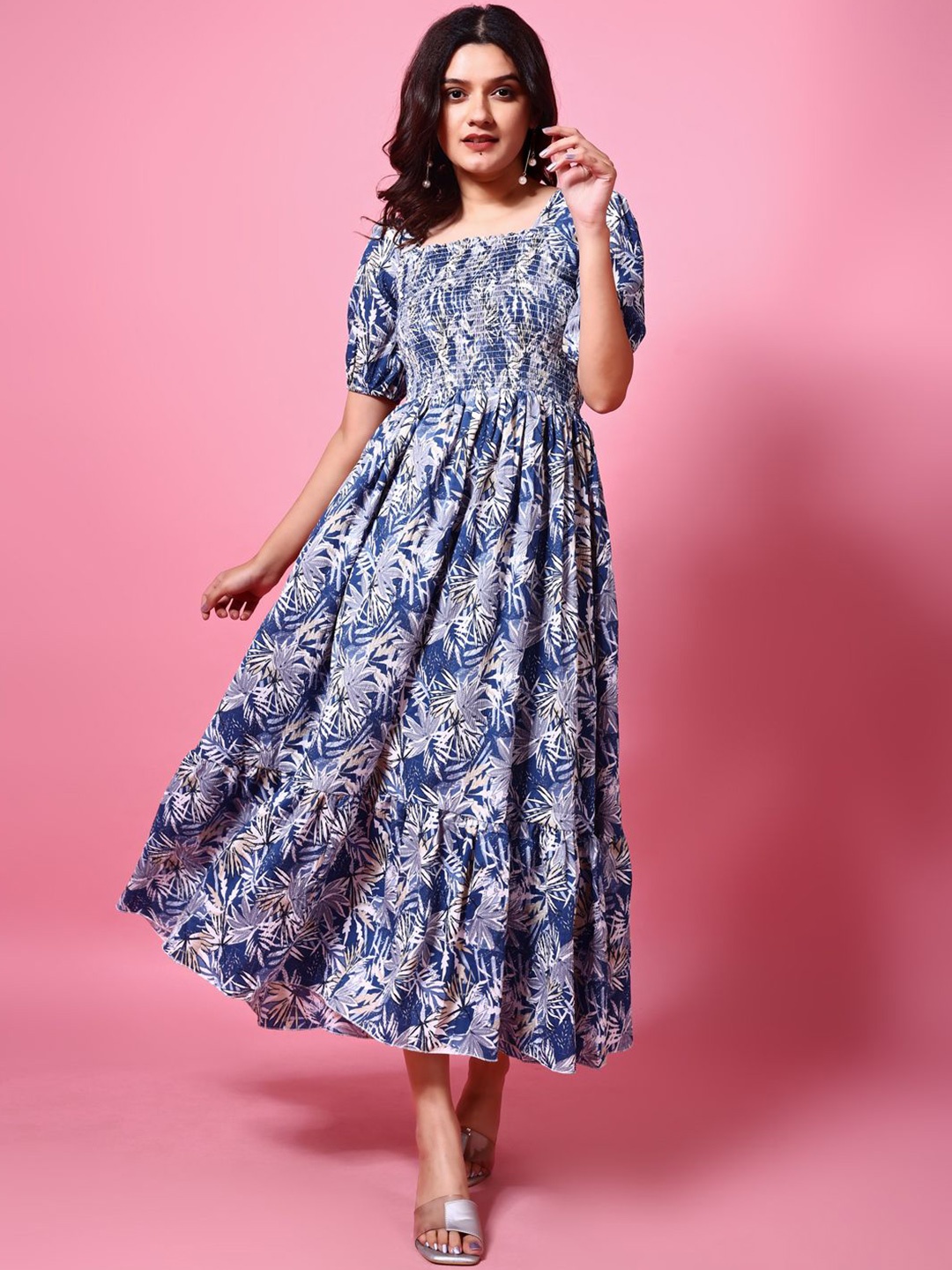 

DEKLOOK Crepe Fit & Flare Dress, Blue