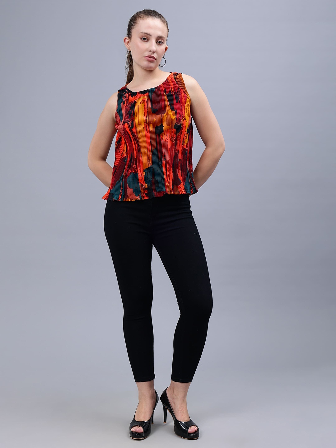 

Pritla Print Crepe Top, Multi
