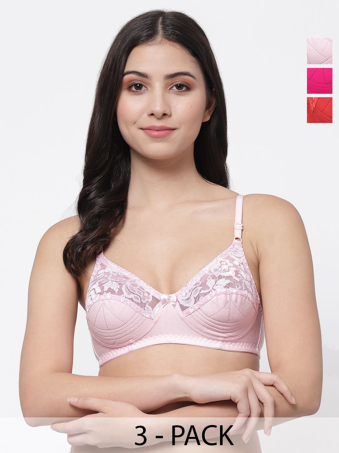 

Docare Bralette Bra Full Coverage, Pink