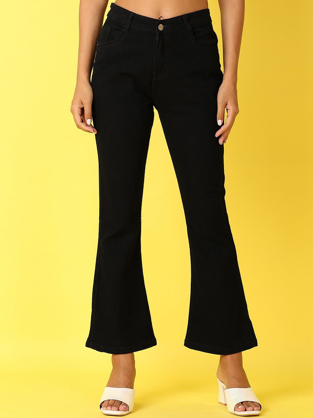 

V-Mart Women Mid-Rise Bootcut Jeans, Black