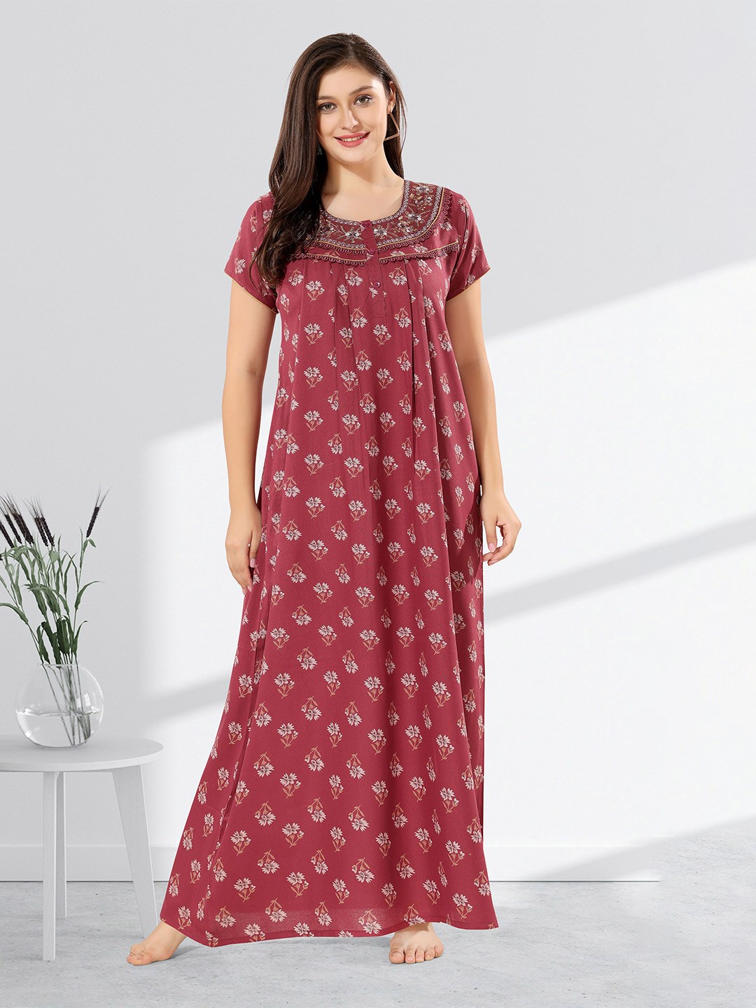 

Soulemo Printed Maxi Nightdress, Purple