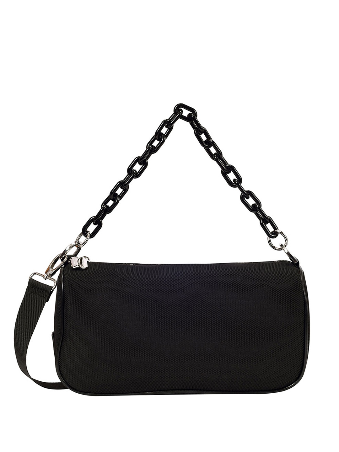 

Lino Perros Textured Structured Shoulder Bag, Black