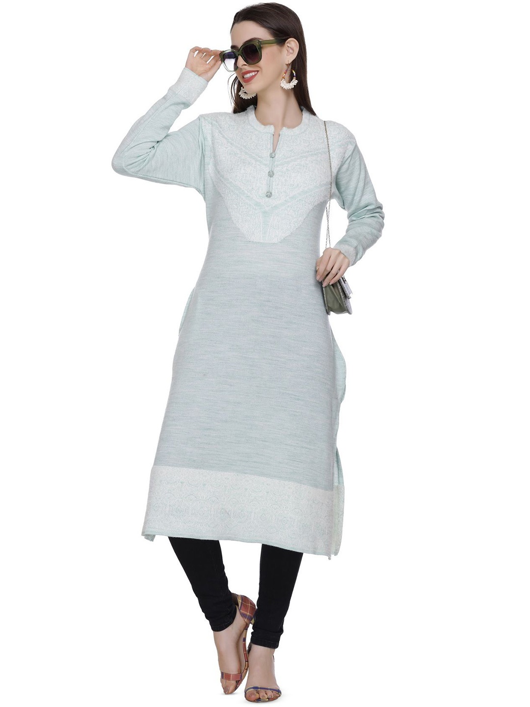 

MONTREX Women Woollen Kurta, Blue