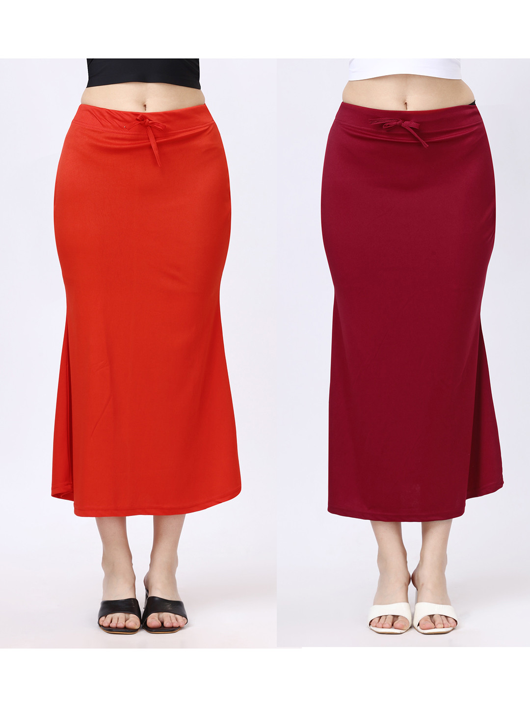 

SATPURUSH Pack Of 2 Mermaid-Fit Saree Shapewear, Red