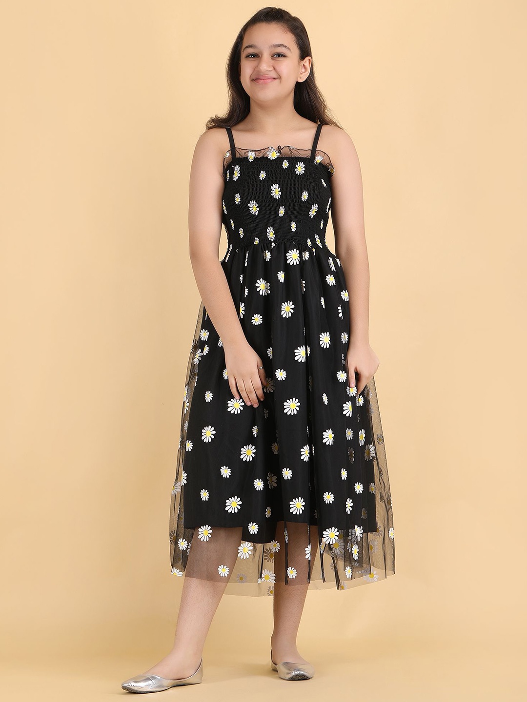 

DEKLOOK Net Formal Fit & Flare Dress, Black