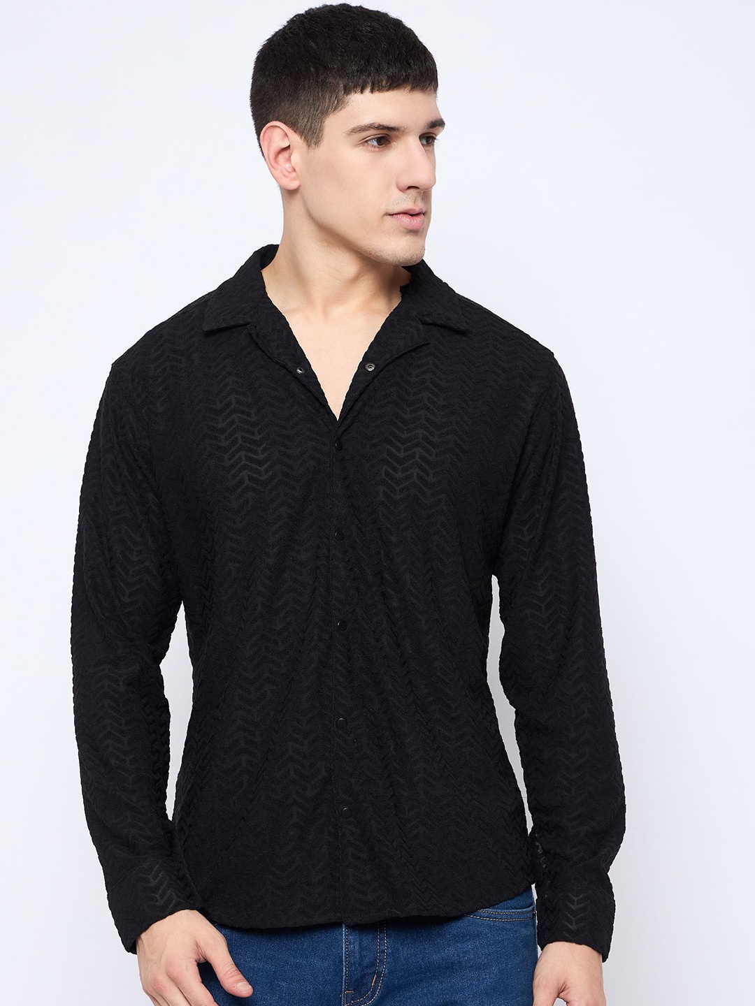 

Parcel Yard Men Comfort Opaque Party Shirt, Black