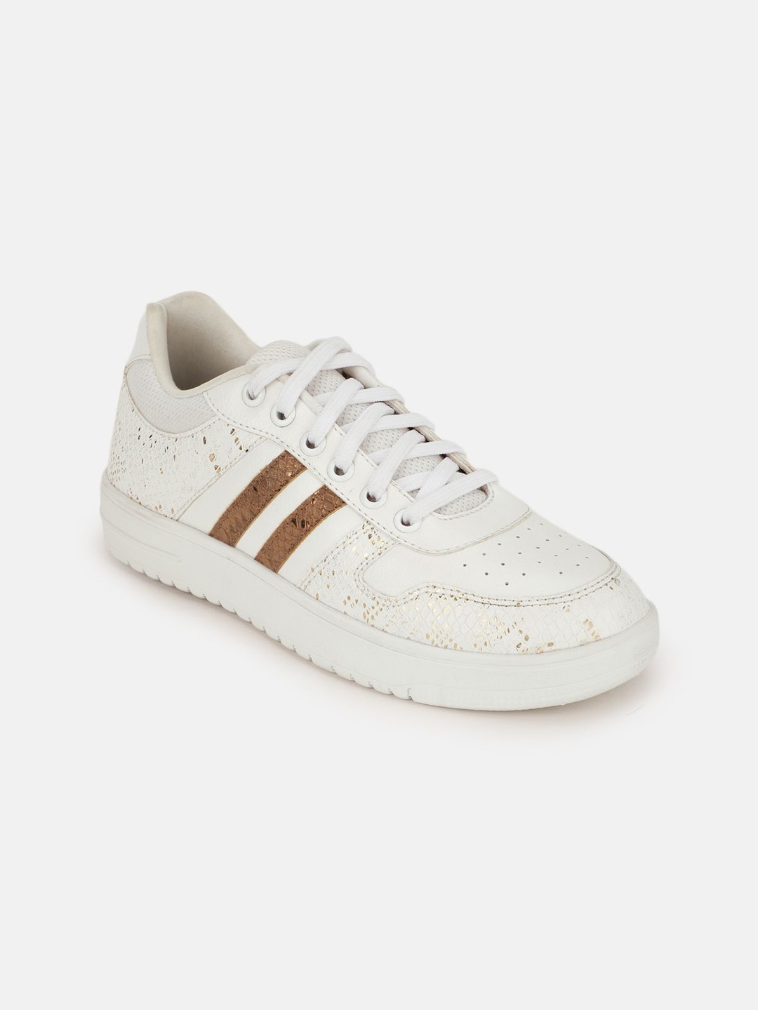 

Marc Loire Women PU Lace-Ups Round Toe Sneakers, White