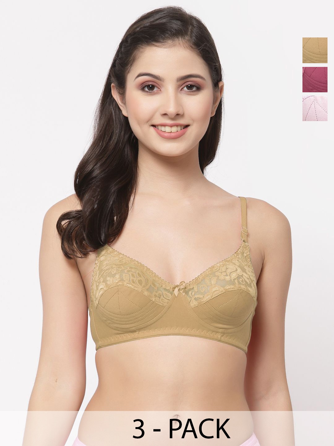 

Docare Bralette Bra Full Coverage, Pink