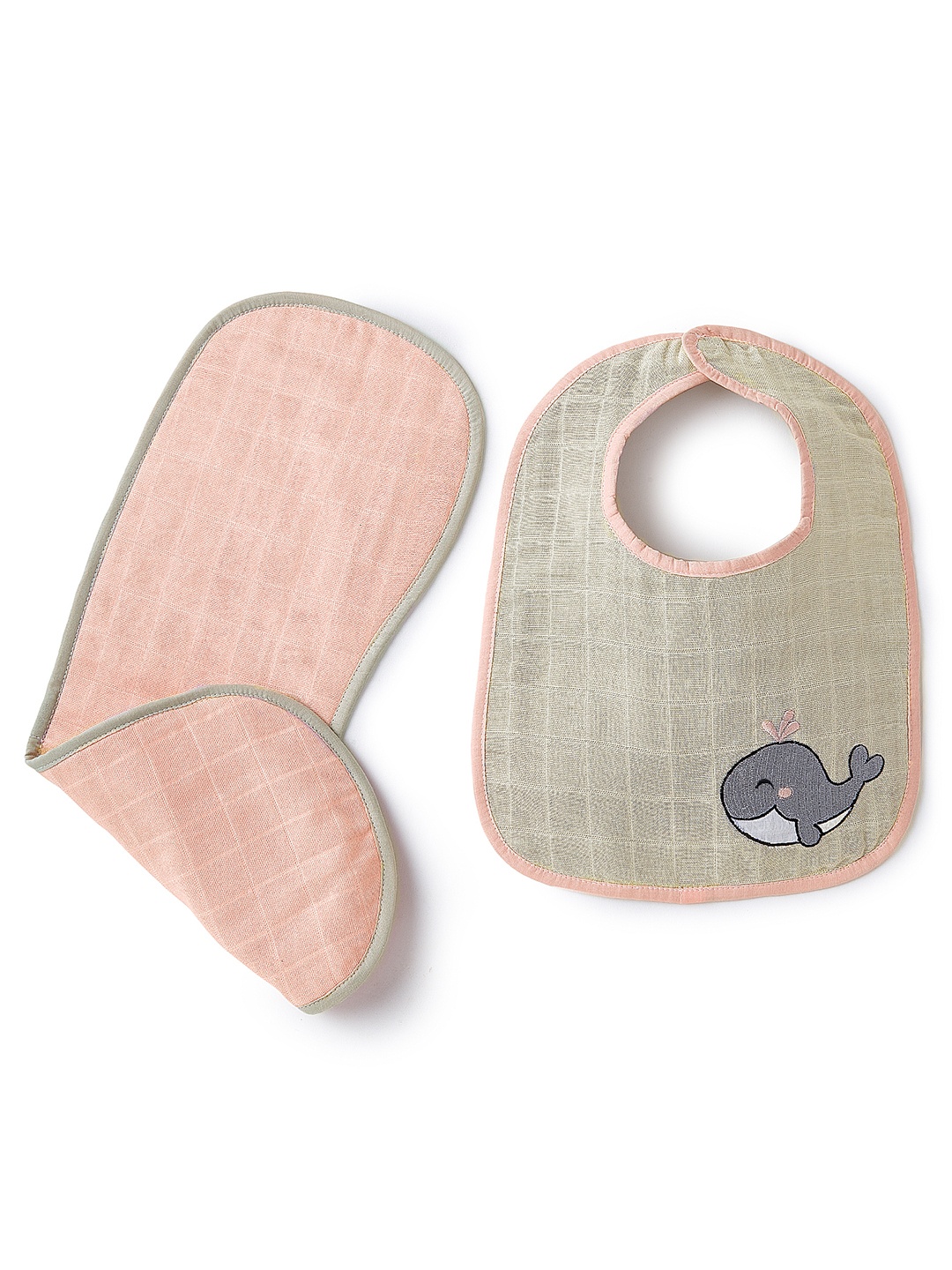 

The White Cradle Infants Feeding Bibs & Burp Cloth, Pink