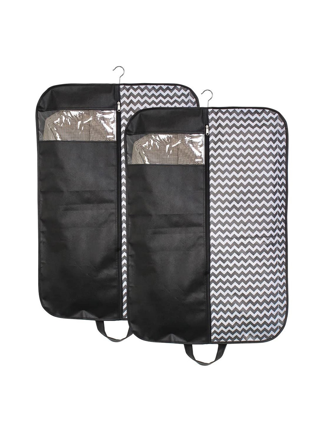 

prettykrafts Black & White 2 Pieces Printed Reusable Suit Organisers