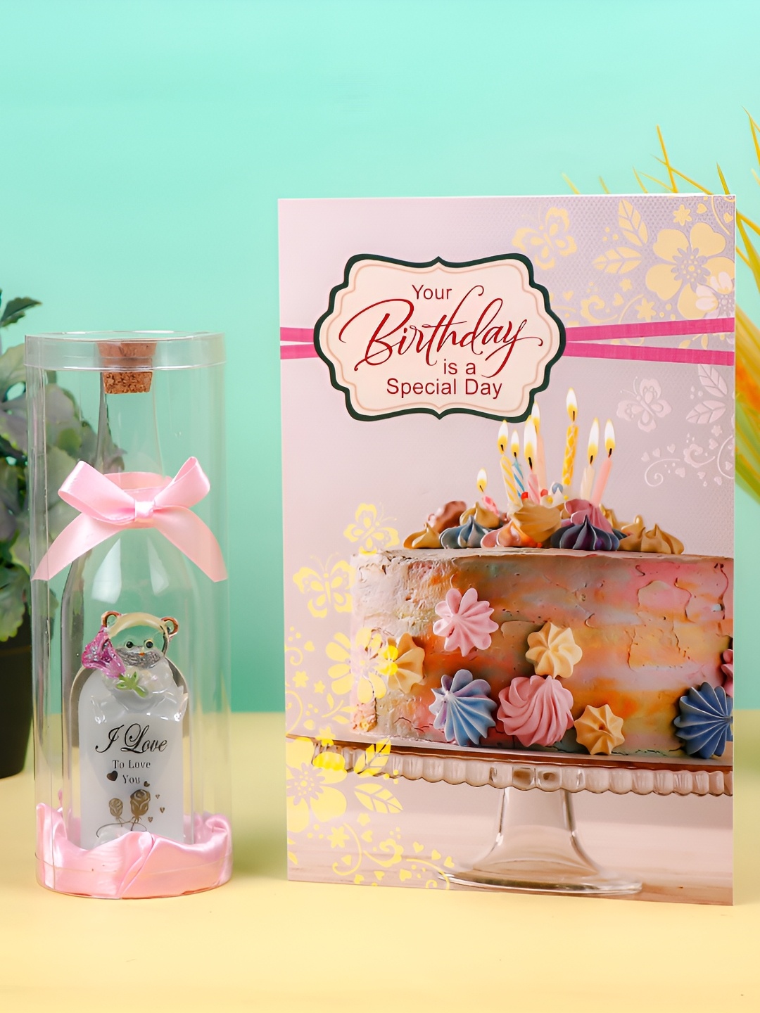 

Archies White & Pink Romantic Birthday Glass Quotation with Greeting Card