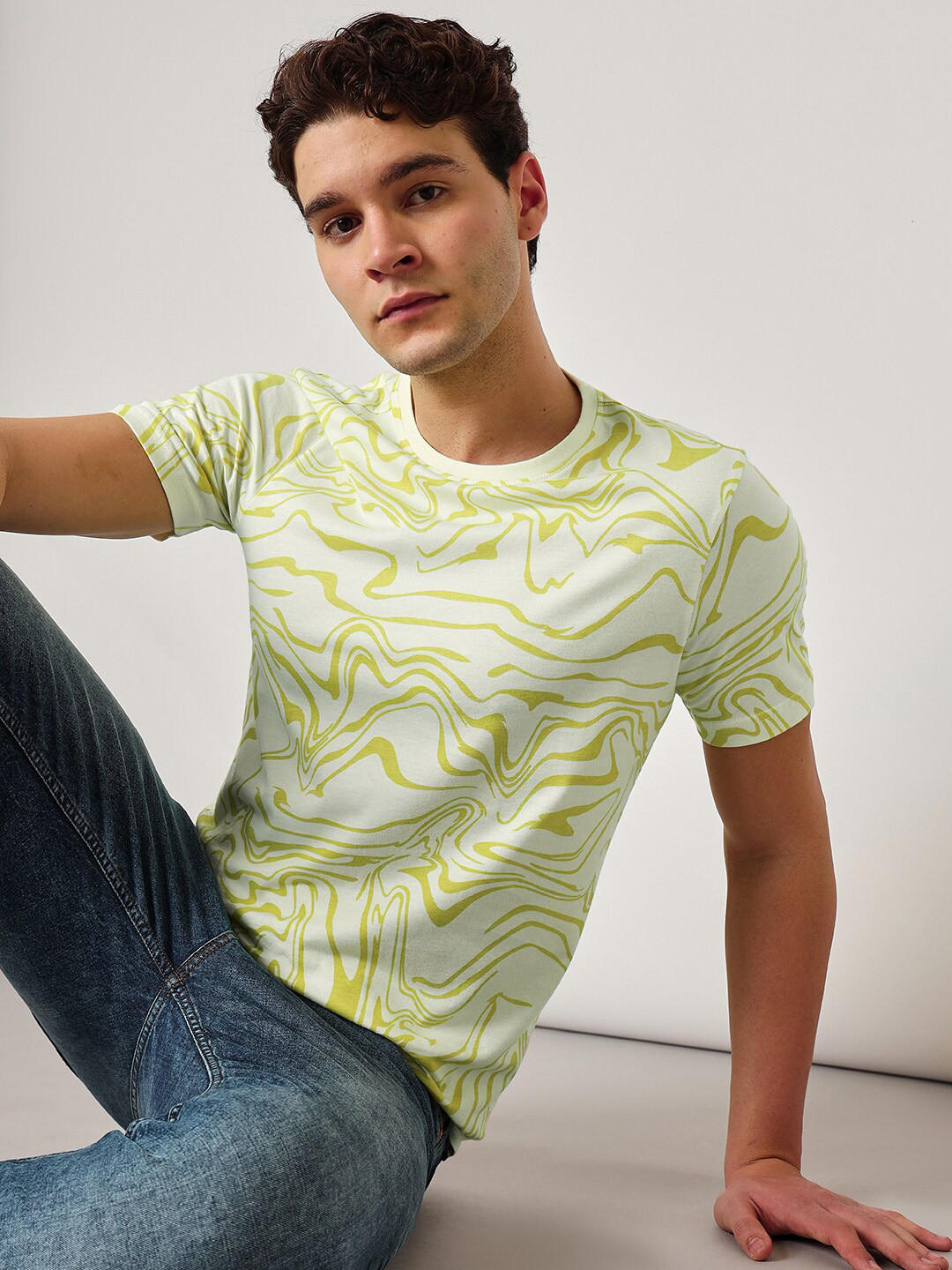 

Lee Abstract Printed Cotton T-shirt, Green