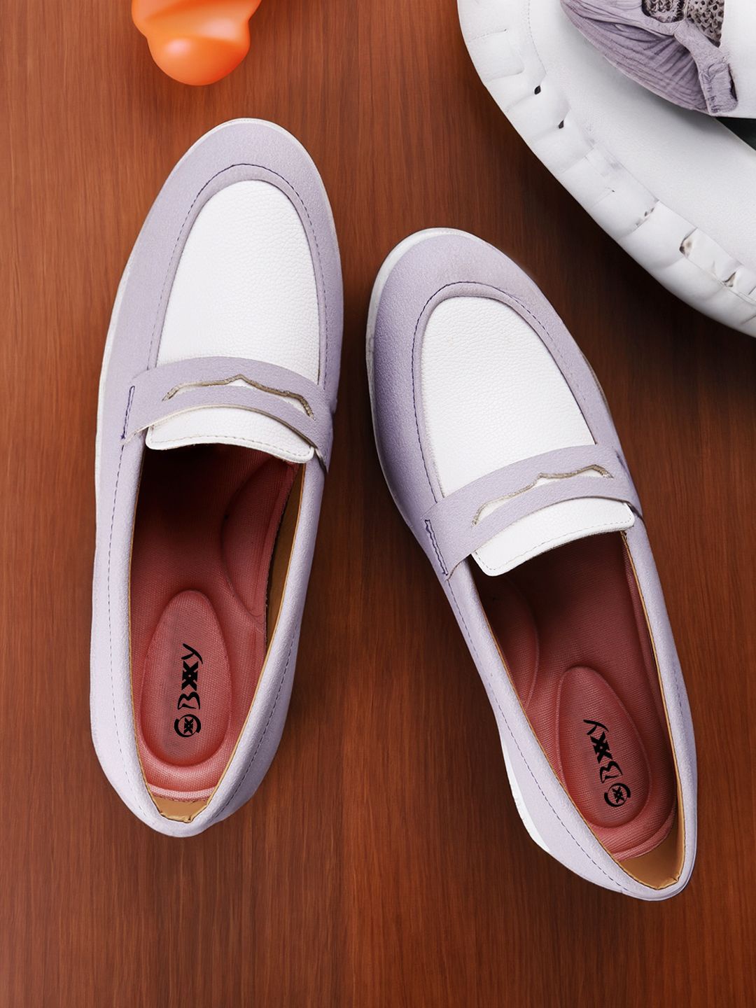 

Bxxy Women PU Slip-on Loafers, Violet