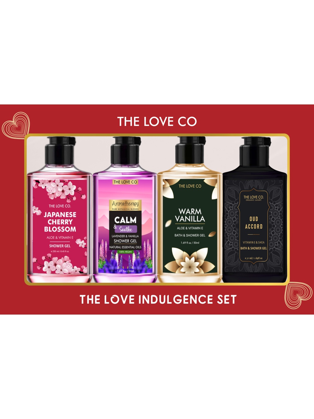 

The Love Co Set Of 4 The Indulgence Set Bath and Body Gift Set- 50ml Each, White