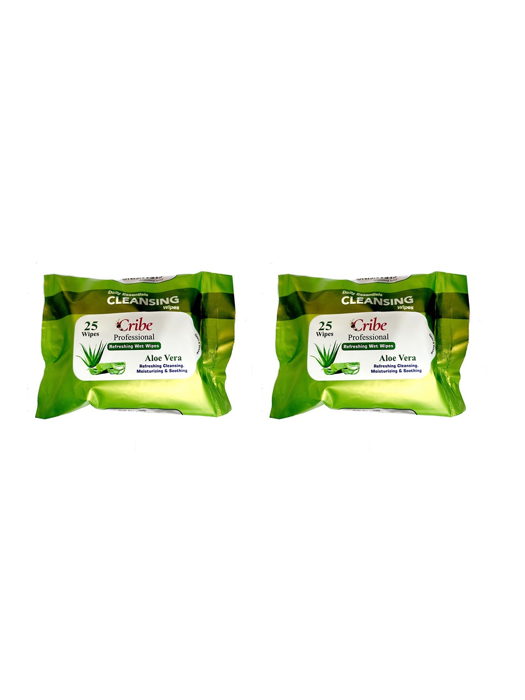 

CRIBE Set Of 4 Rose & Aloe Vera Extract Wet Cleansing Wipes With Vitamin E - 25 Wipes Each, Red