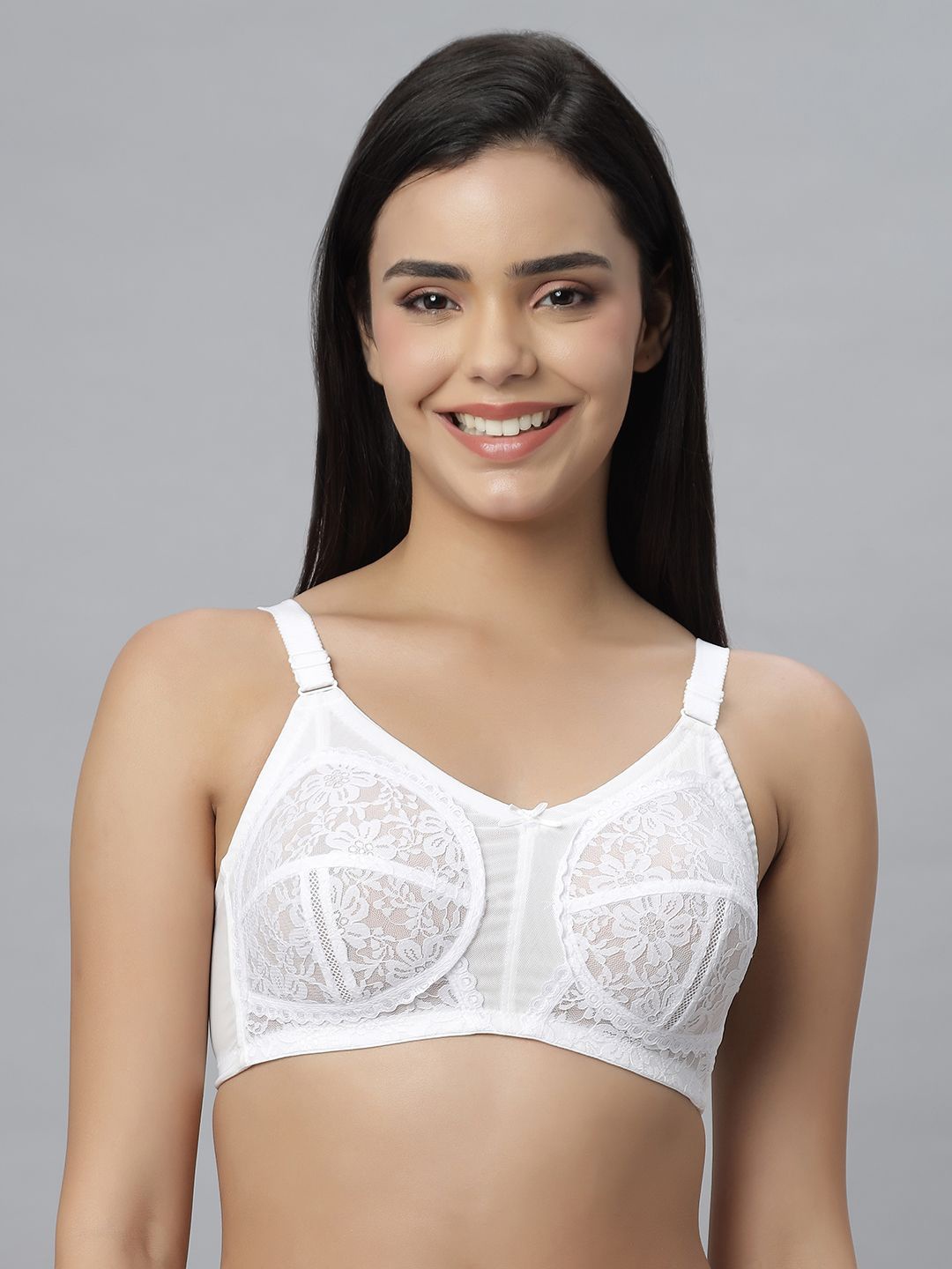 

Bluenixie Floral Bra Full Coverage, White