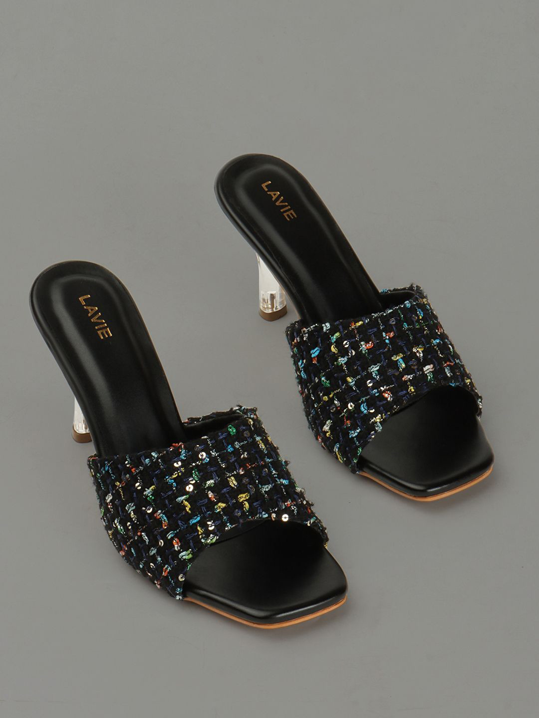 

Lavie Women Ethnic Slim Heeled Sandals, Black