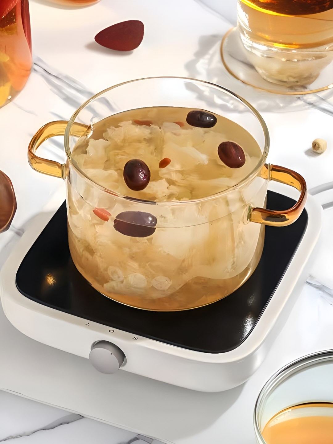 

UMAI Brown Induction Base Borosilicate Glass Cookware With Lid 2.3 l