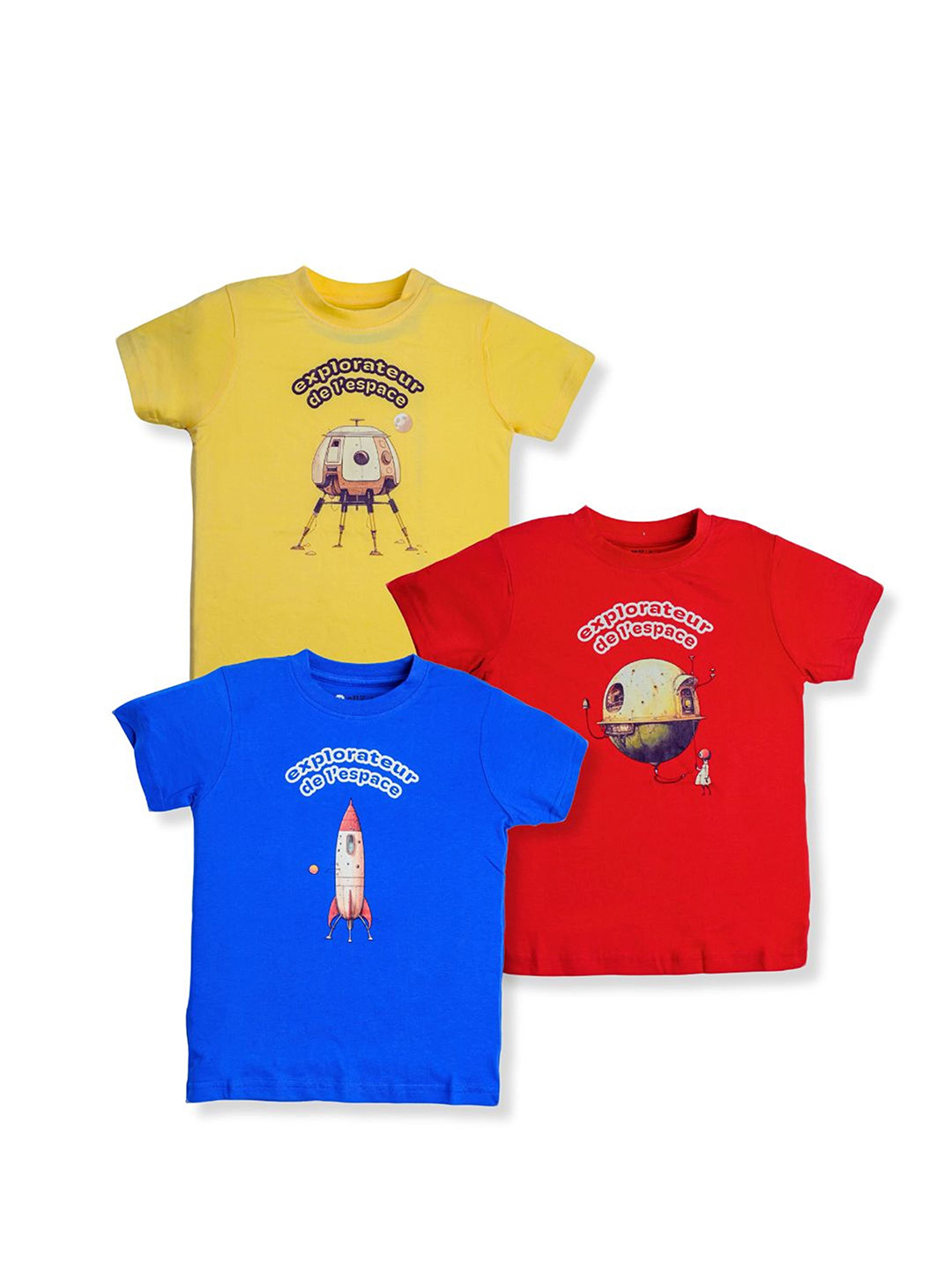 

allorio kids Boys 3 Printed Applique Slim Fit T-shirt, Multi