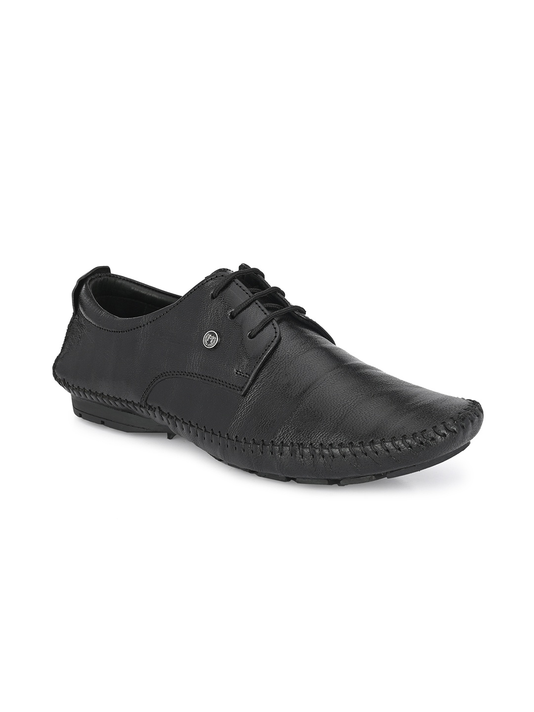 

MONDAIN Men Leather Driving Shoes, Black
