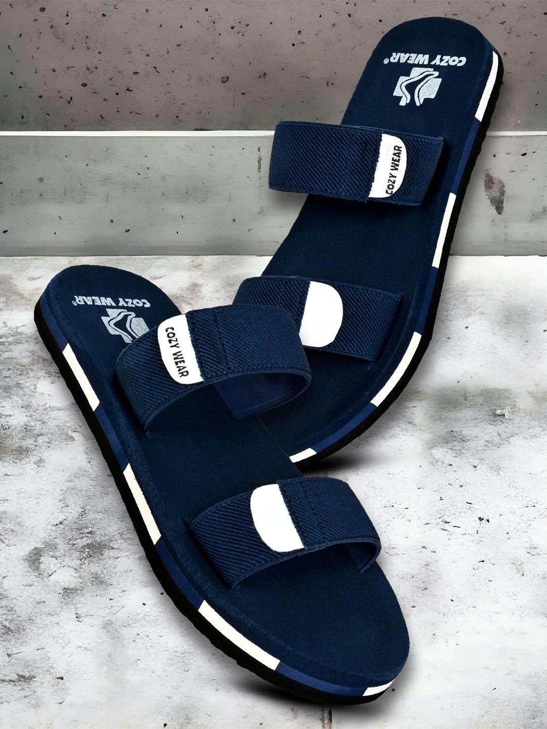 

Cozy Wear Men Rubber Slip-On, Navy blue