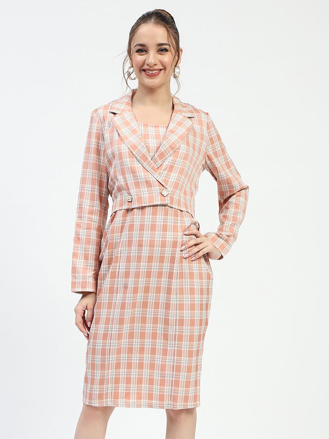 

Madame Checked Top With Skirt Co-Ords Set, Pink