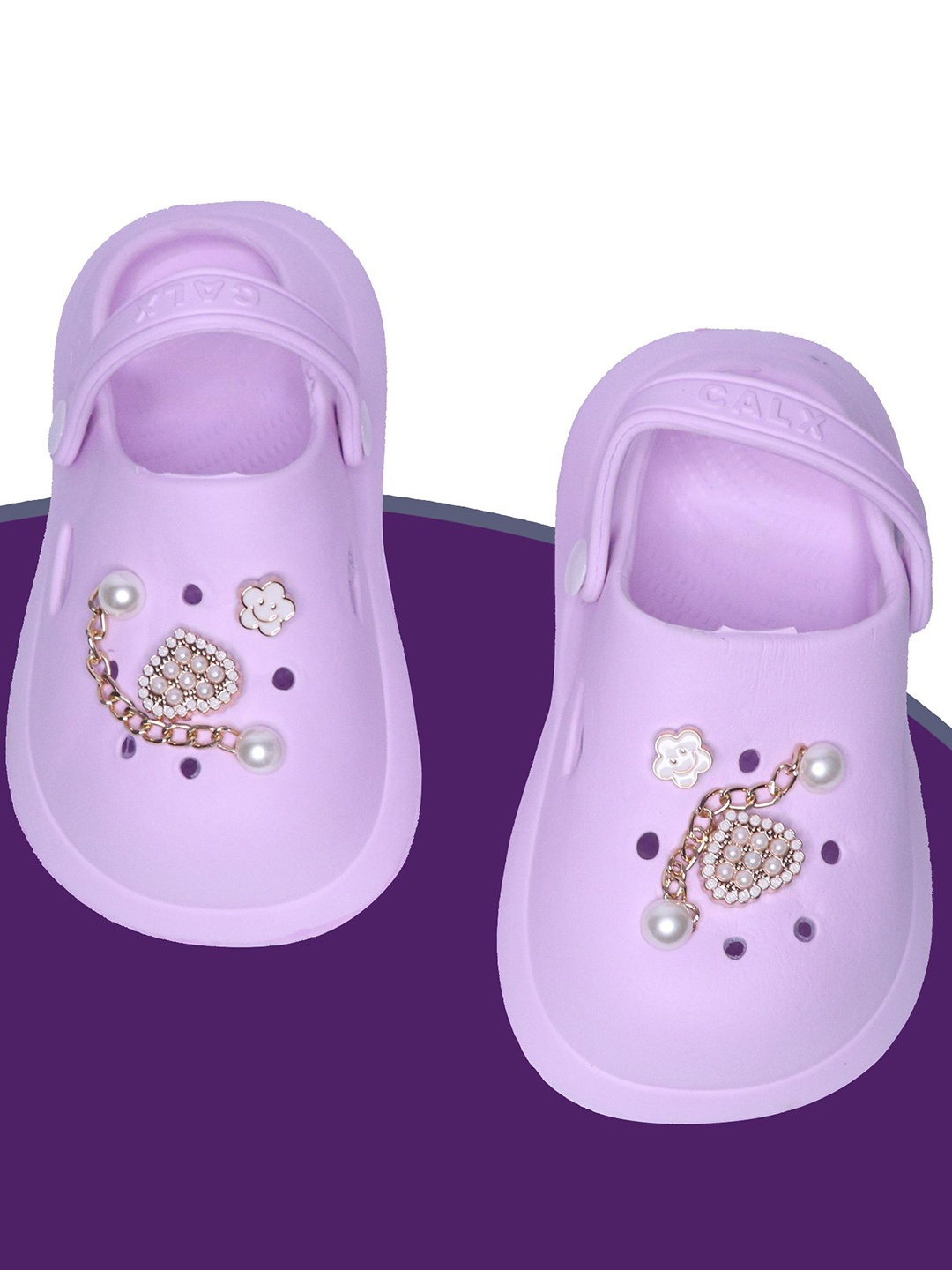 

FEETWELL SHOES Girls Croslite Clogs, Purple