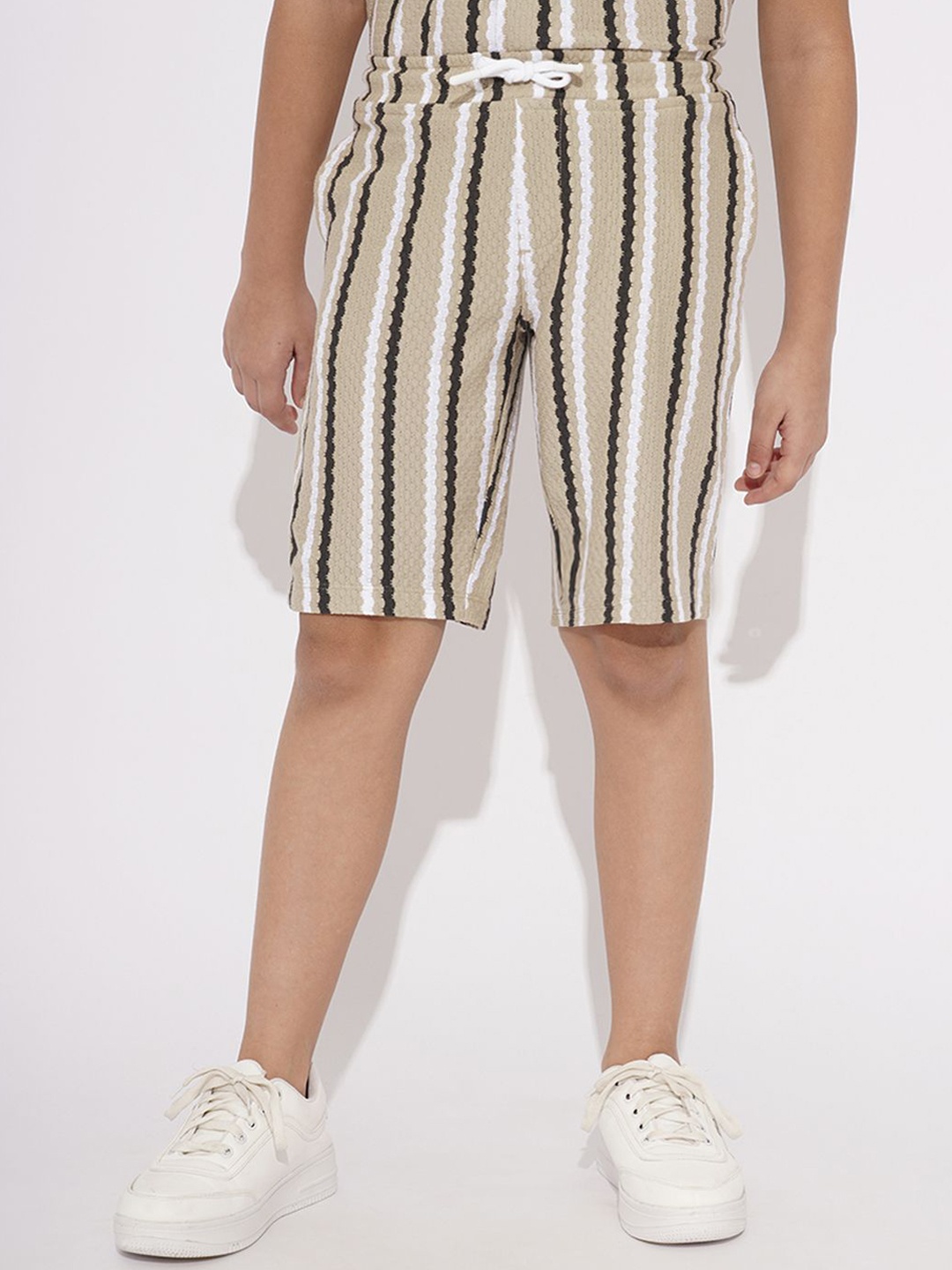 

Jack & Jones Junior Boys Striped Technology Regular Fit Shorts, Beige