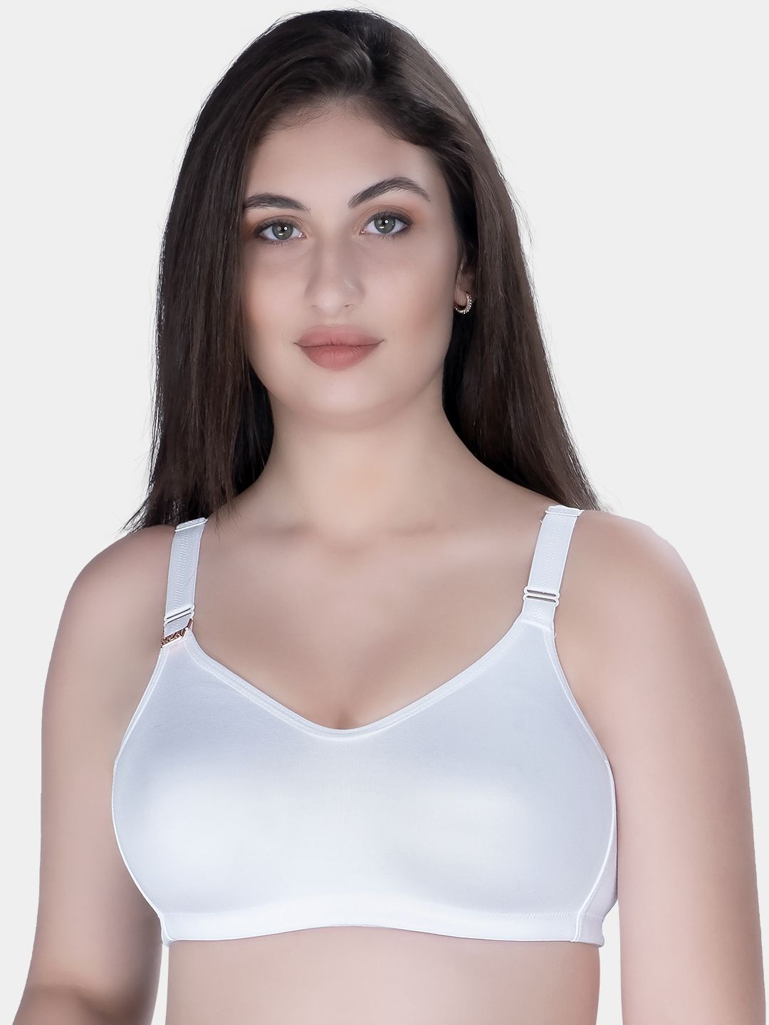 

Trylo Riza Superfit Cotton Fabric Non-Padded Non-Wired Seamless T-Shirt Bra, White