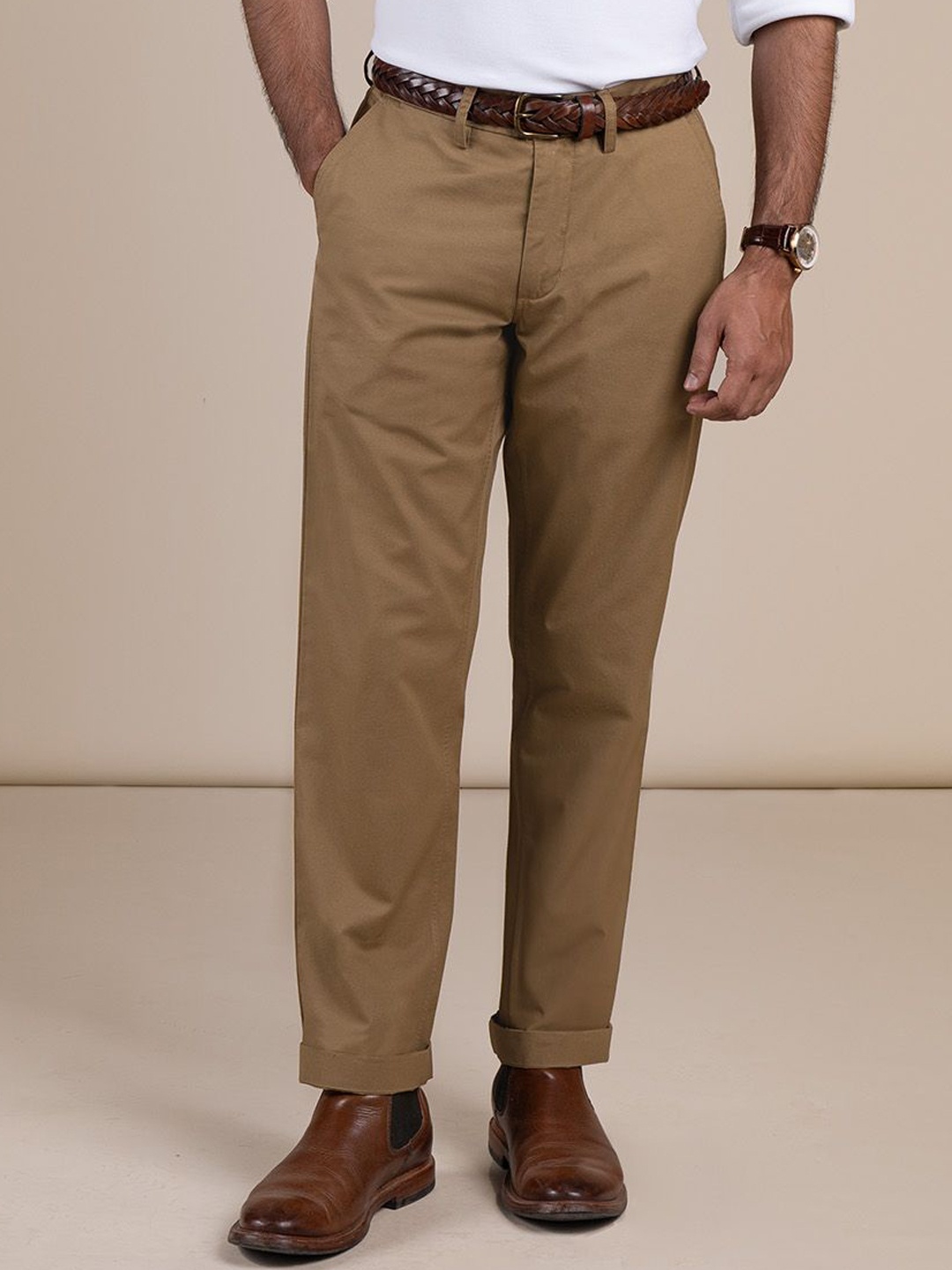 

Monks of Method Men Comfort Chinos Trousers, Khaki