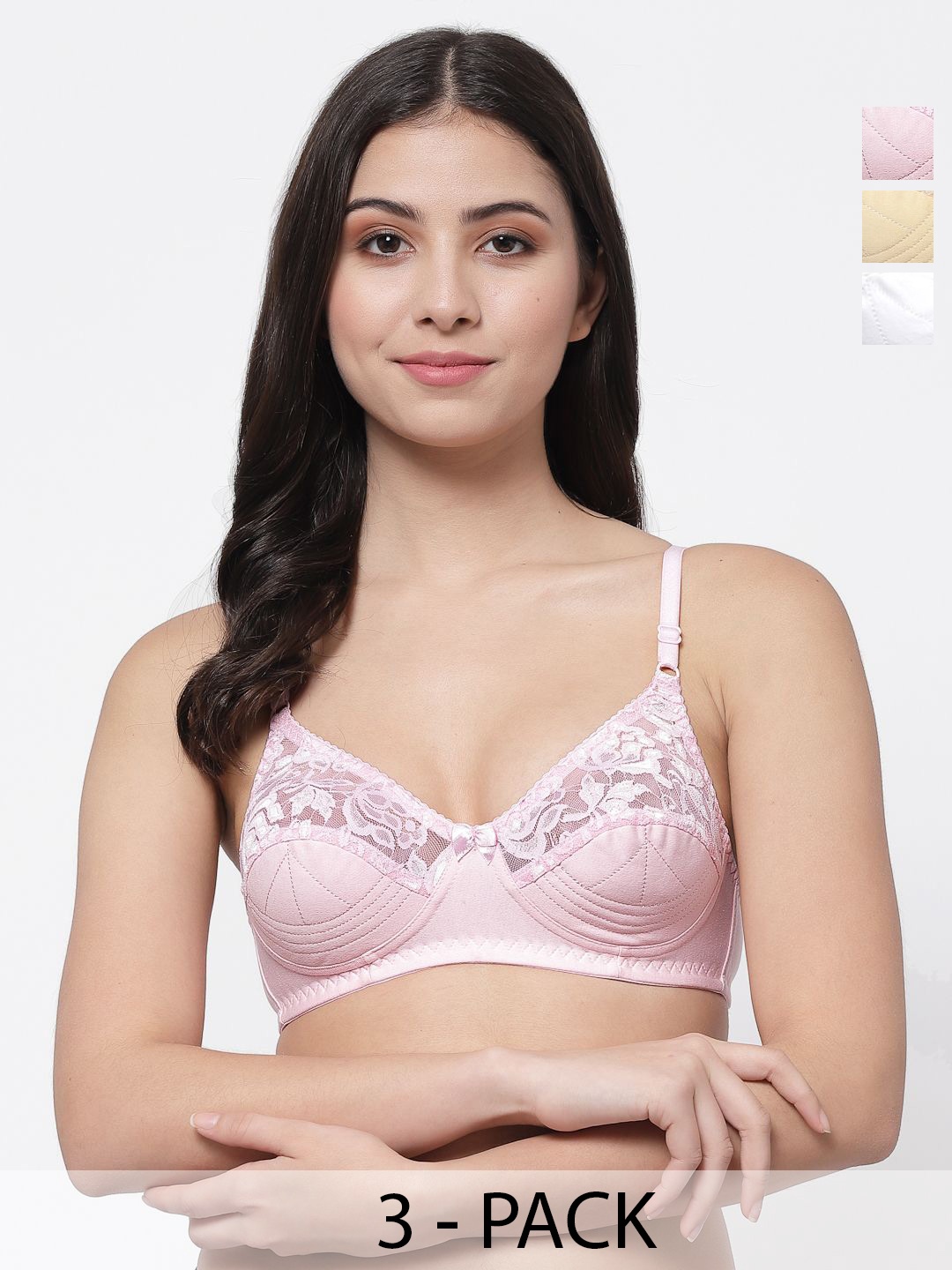 

Docare Bralette Bra Full Coverage, Pink