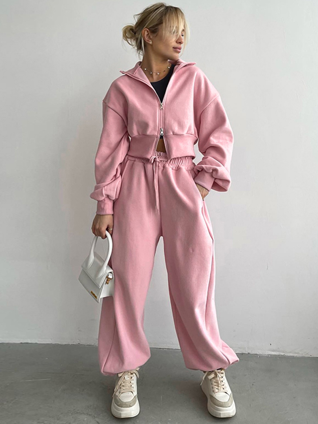 

HERE&NOW Women Crop Sporty Jacket, Pink