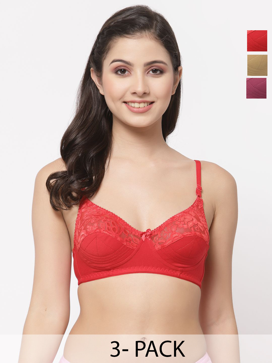 

Docare Bralette Bra Full Coverage, Red