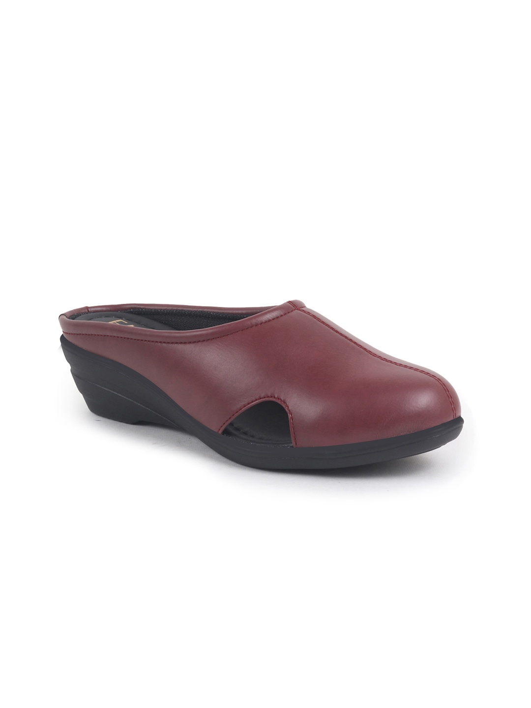 

FAUSTO PU Work Wedge Mules, Maroon