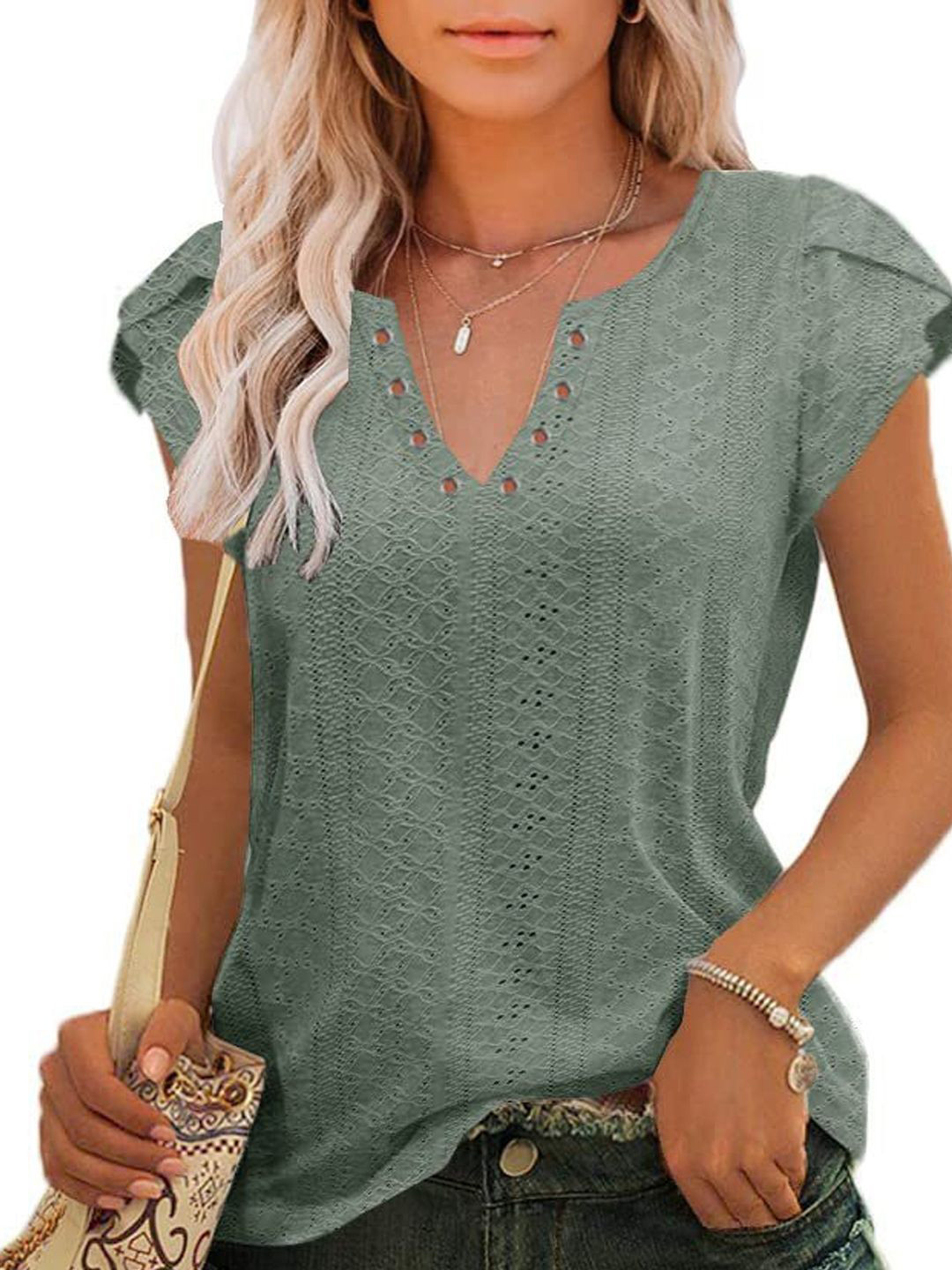 

StyleCast Georgette Top, Green