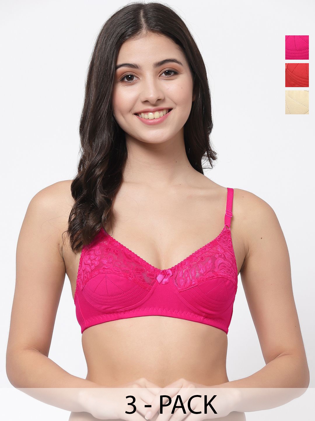 

Docare Bralette Bra Full Coverage, Red