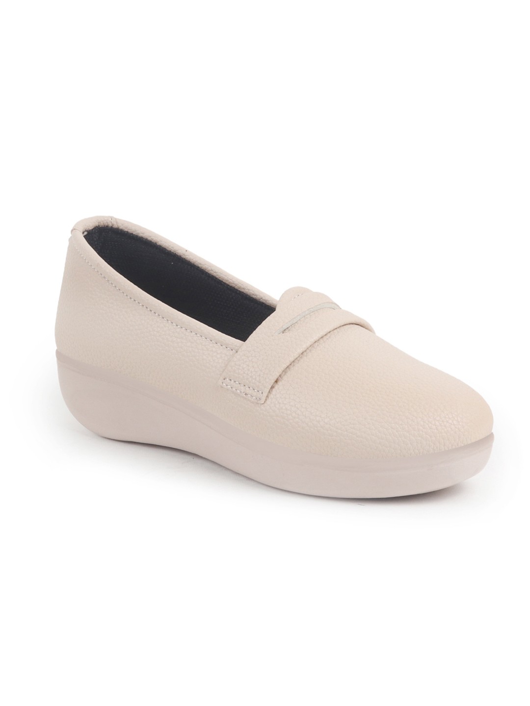 

FAUSTO Women PU Slip-On Sneakers, Cream