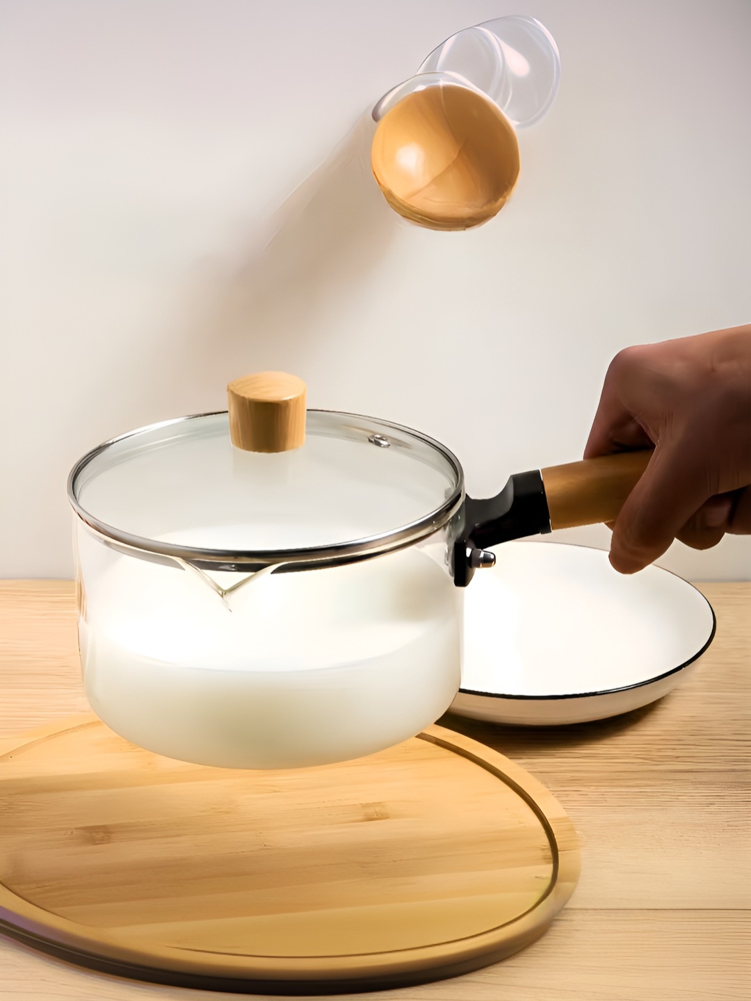 

UMAI Transparent Induction Base Borosilicate Glass Saucepan With Handle
