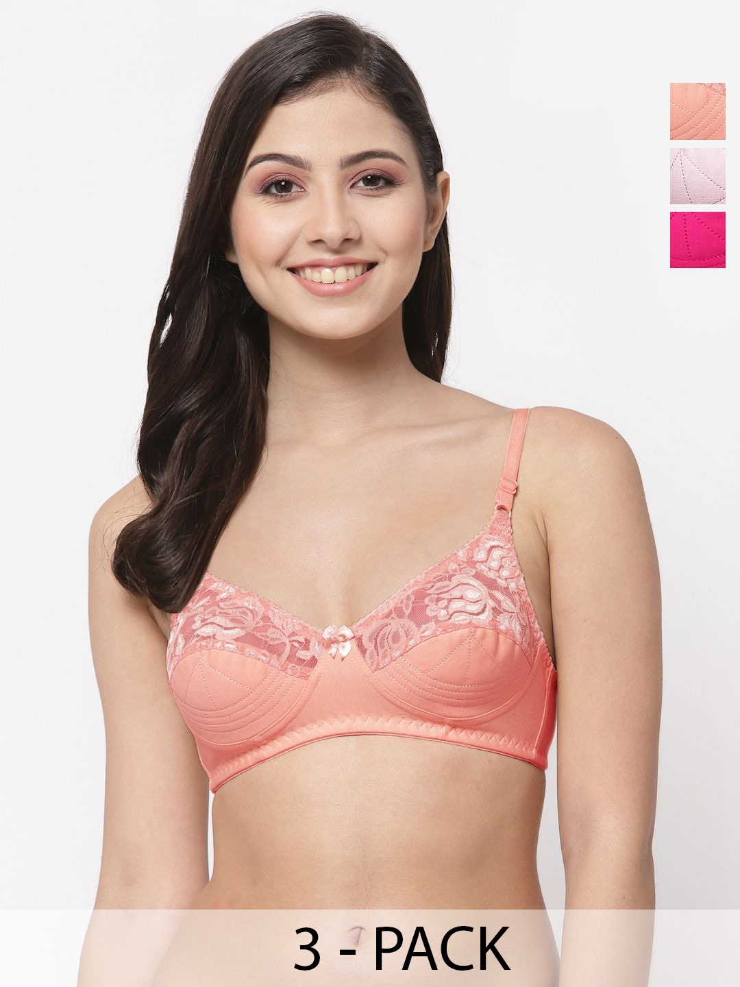 

Docare Bralette Bra Full Coverage, Pink