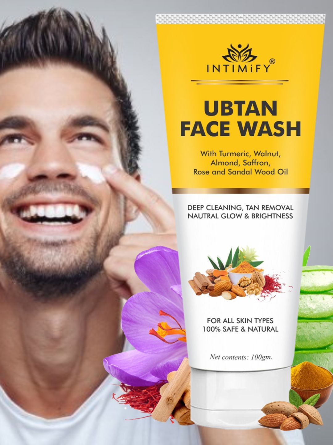 

INTIMIFY Ubtan Face Wash With Turmeric Walnut & Almond - 100 g, White