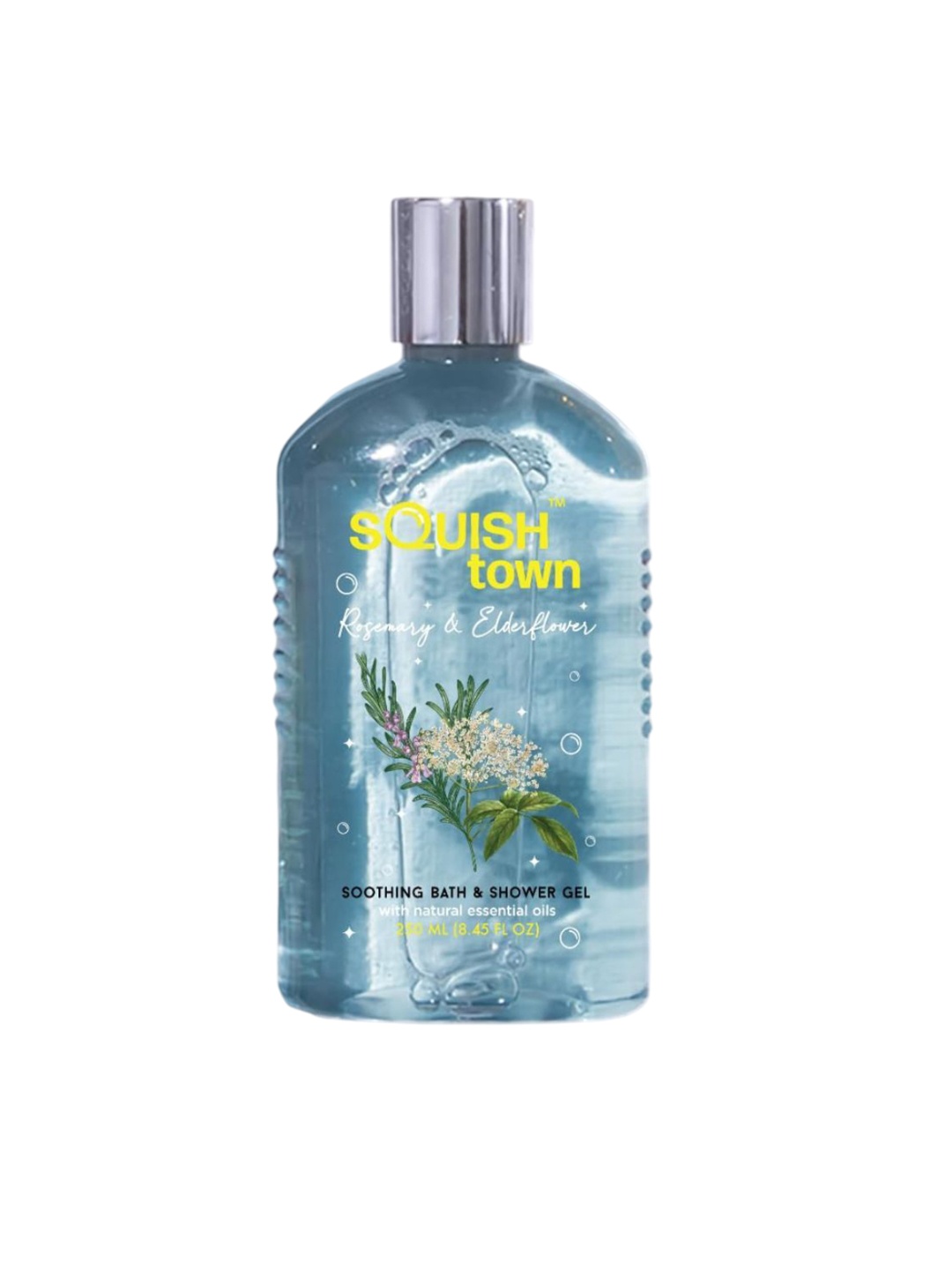 

Squish town Rosemary & Elderflower Calm & Serene Aromatherapy Bath & Shower Gel- 250 ml, Blue