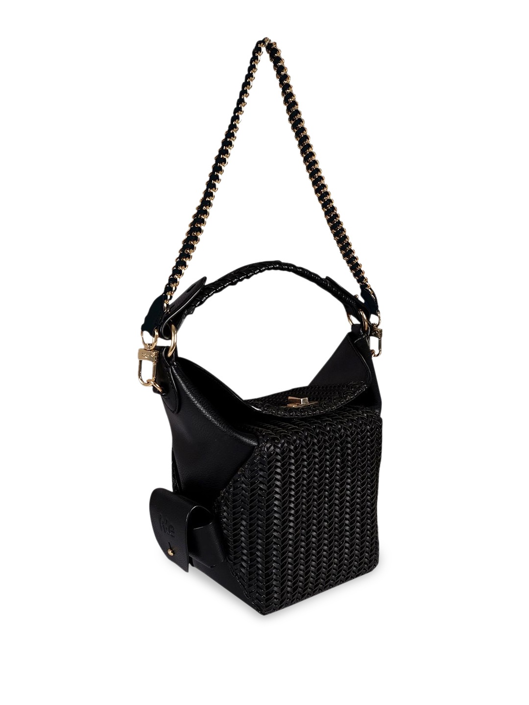 

HIE Leather Structured Sling Bag, Black