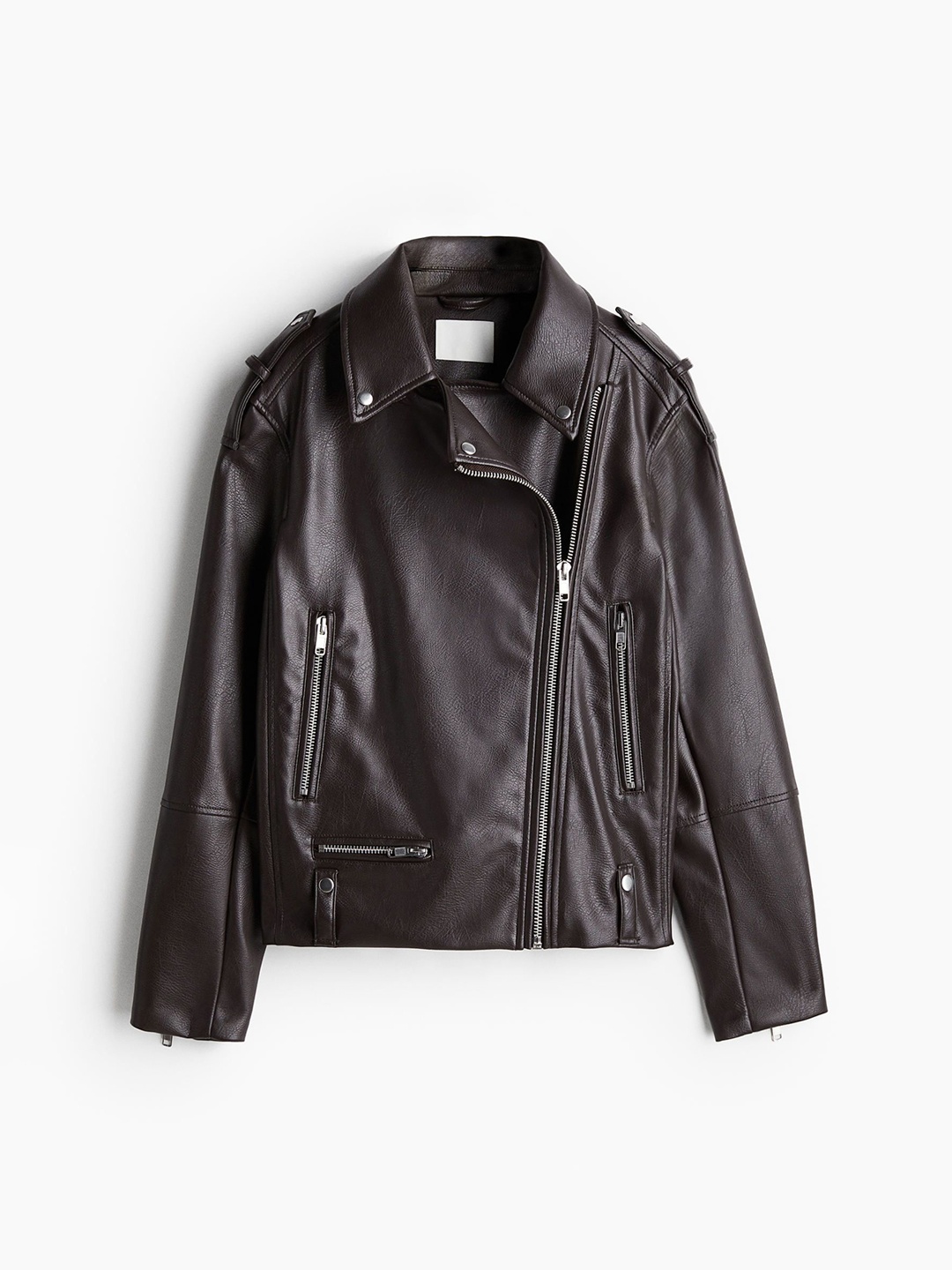 

H&M Coated Biker Jackets, Brown