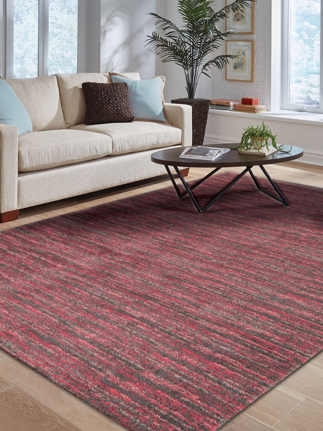 

DDecor Rossini Red & Grey Traditional Anti Skid Rectangular Carpet