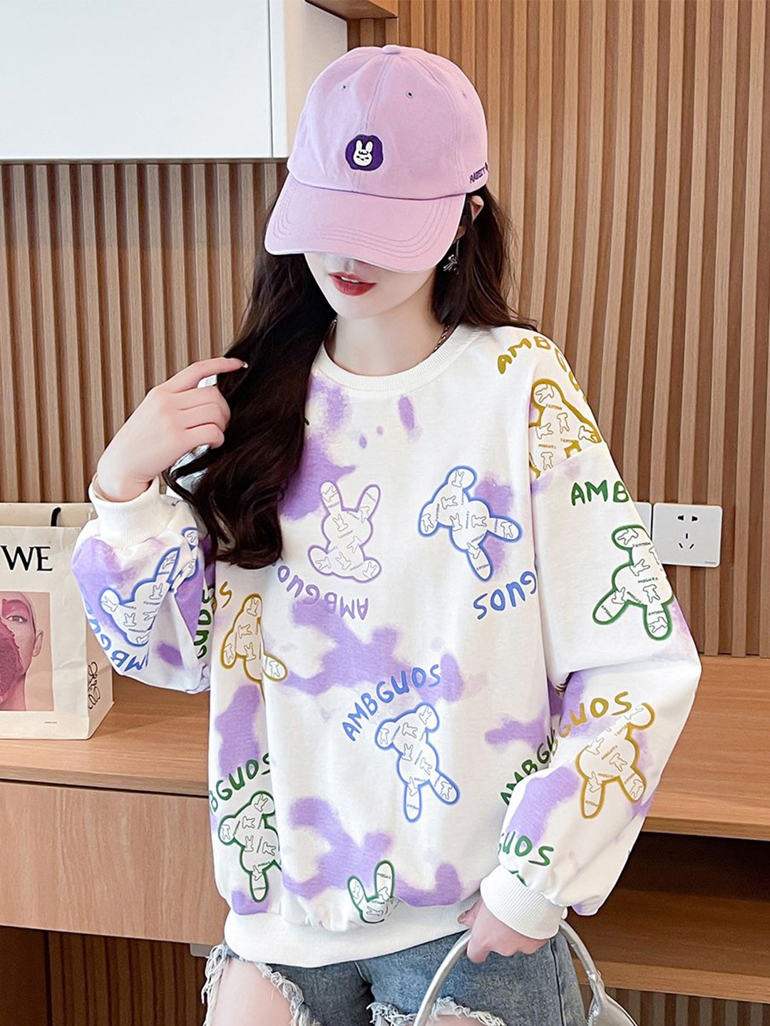 

JC Mode Women Printed Sweatshirt, Purple
