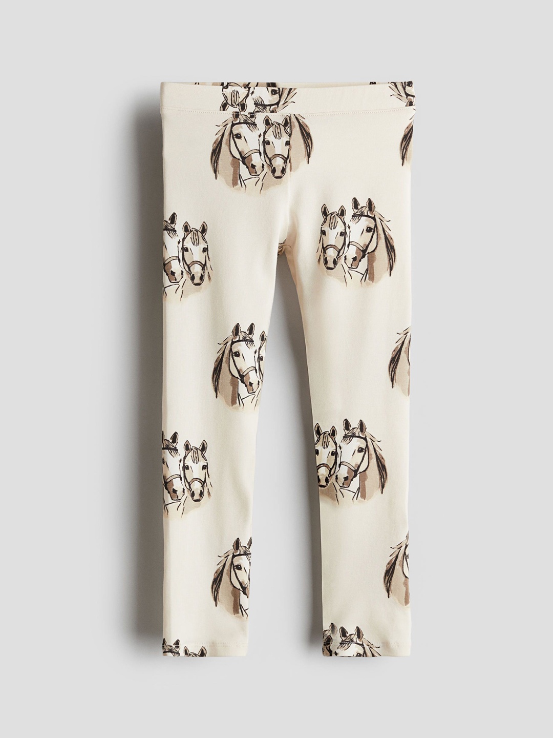 

H&M Girls Printed Jersey Leggings, Beige