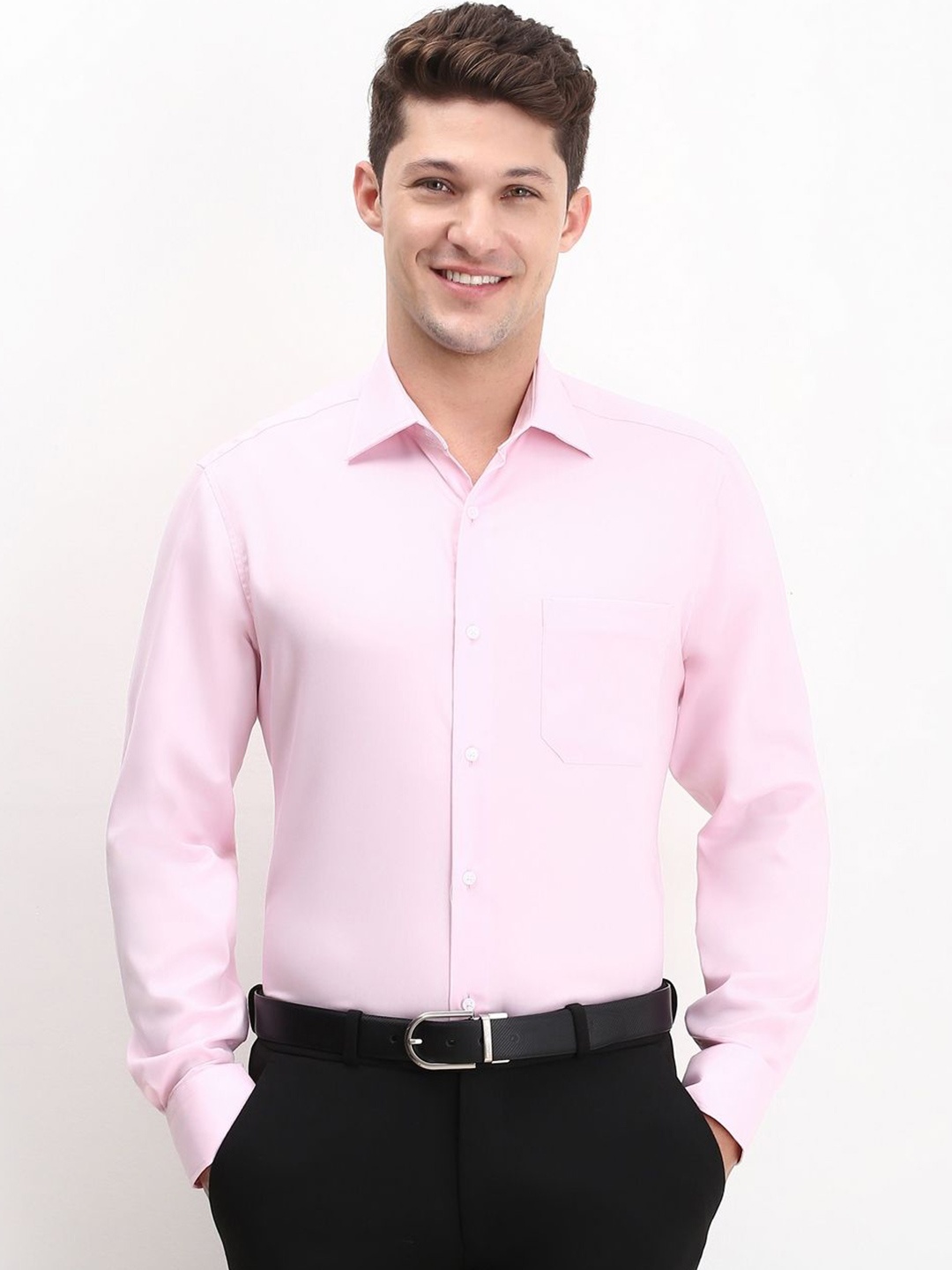 

Allen Solly Sport Men Spread Collar Solid Cotton Formal Shirt, Pink